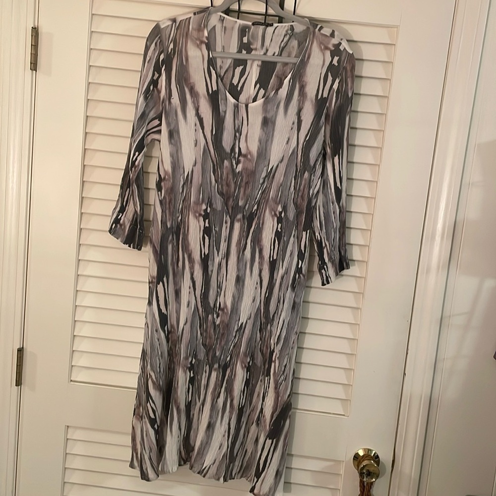Grizas Dyed Wash Viscose Silk Blend Crinkle Dress Size M
